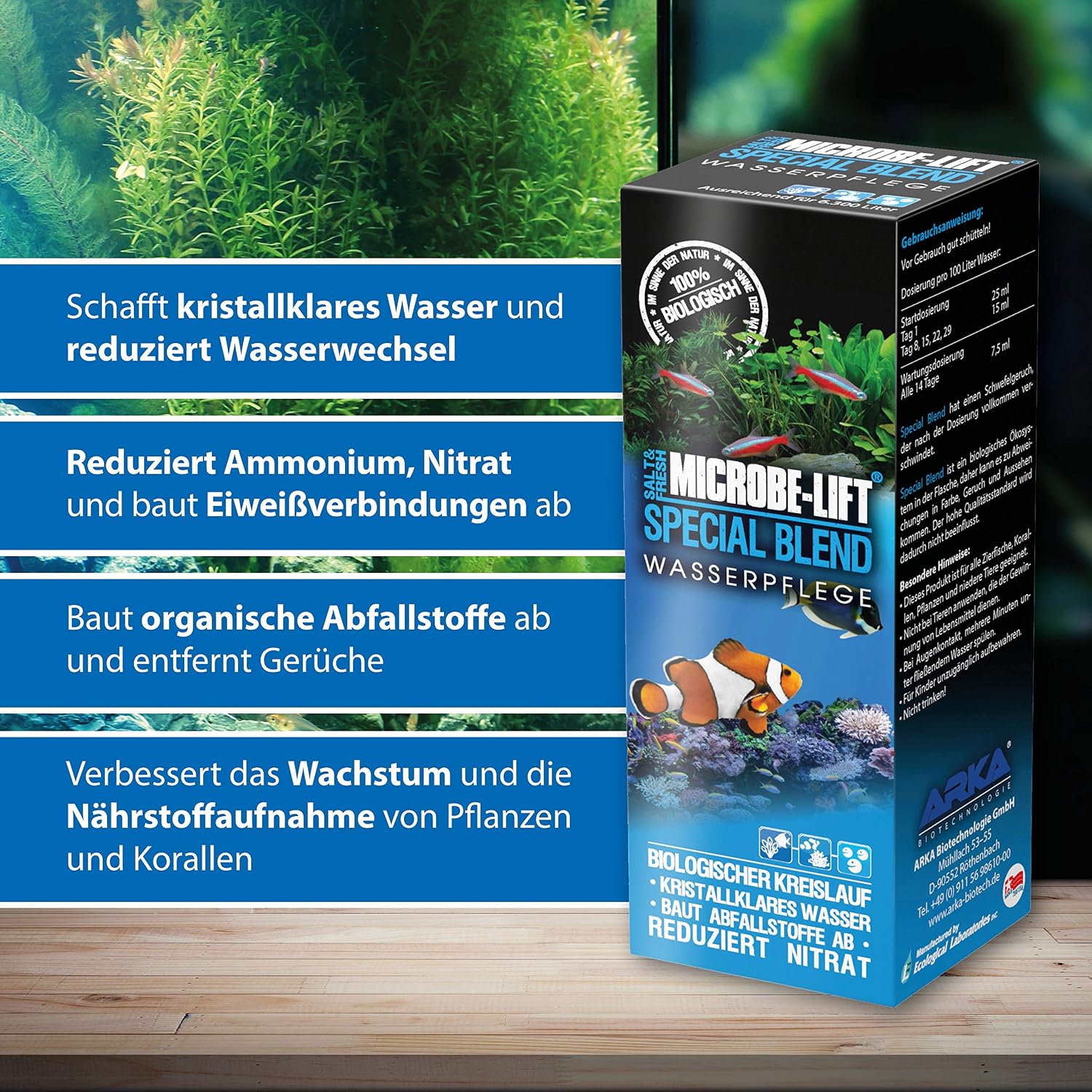 Detalle 1 de ARKA Special Blend – płynne bakterie do akwarium, 2 × 473 ml