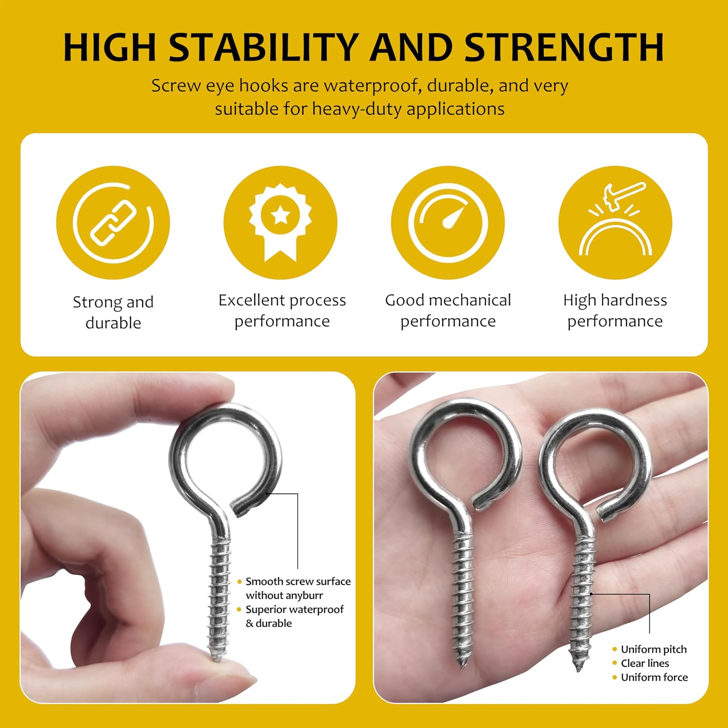 Detalle 1 de HXLPAY Eye Hooks in 304 Stainless Steel