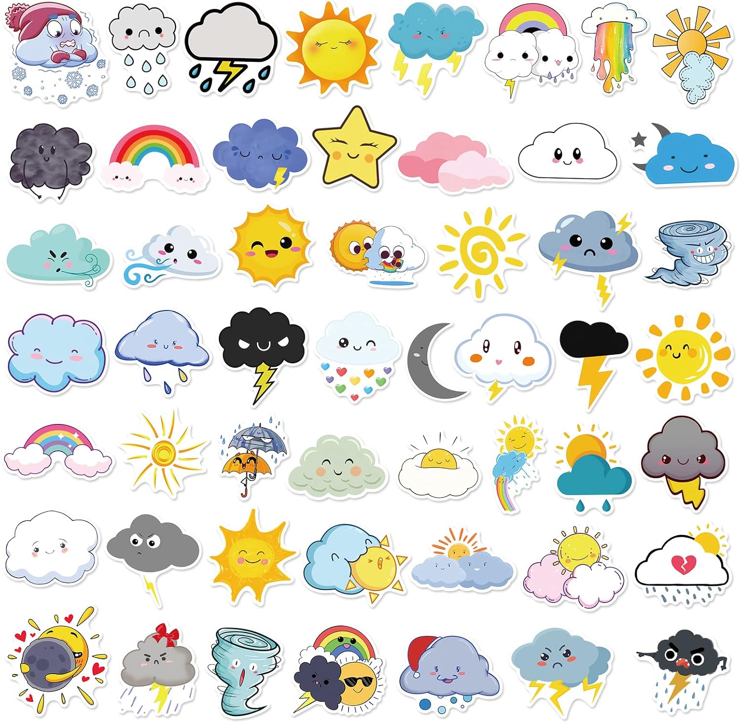 Detalle de Weather Stickers Vinyl Sticker Pack, 50 Pieces