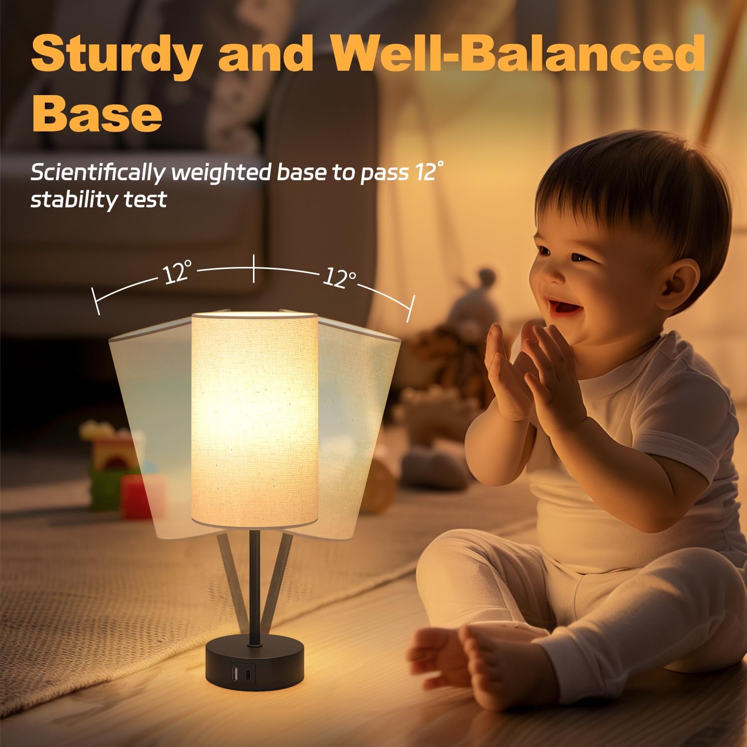 Thumbnail 5 de STANBOW Bedside Lamps Touch Control 13.8in