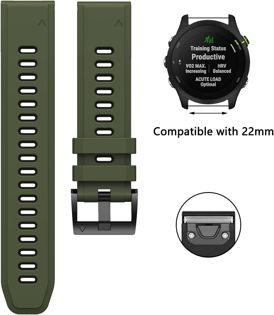 Thumbnail 3 de FiiMoo 22mm Silicone Replacement Strap for Garmin Descent G2/G1, Fēnix 8 47mm, Tactix 8 47mm and more