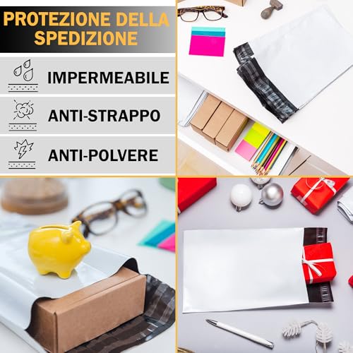 Detalle de UGIX Buste per Spedizioni Vinted, 100Pcs - 4 Misure, Autoadesive e Impermeabili 60 micron
