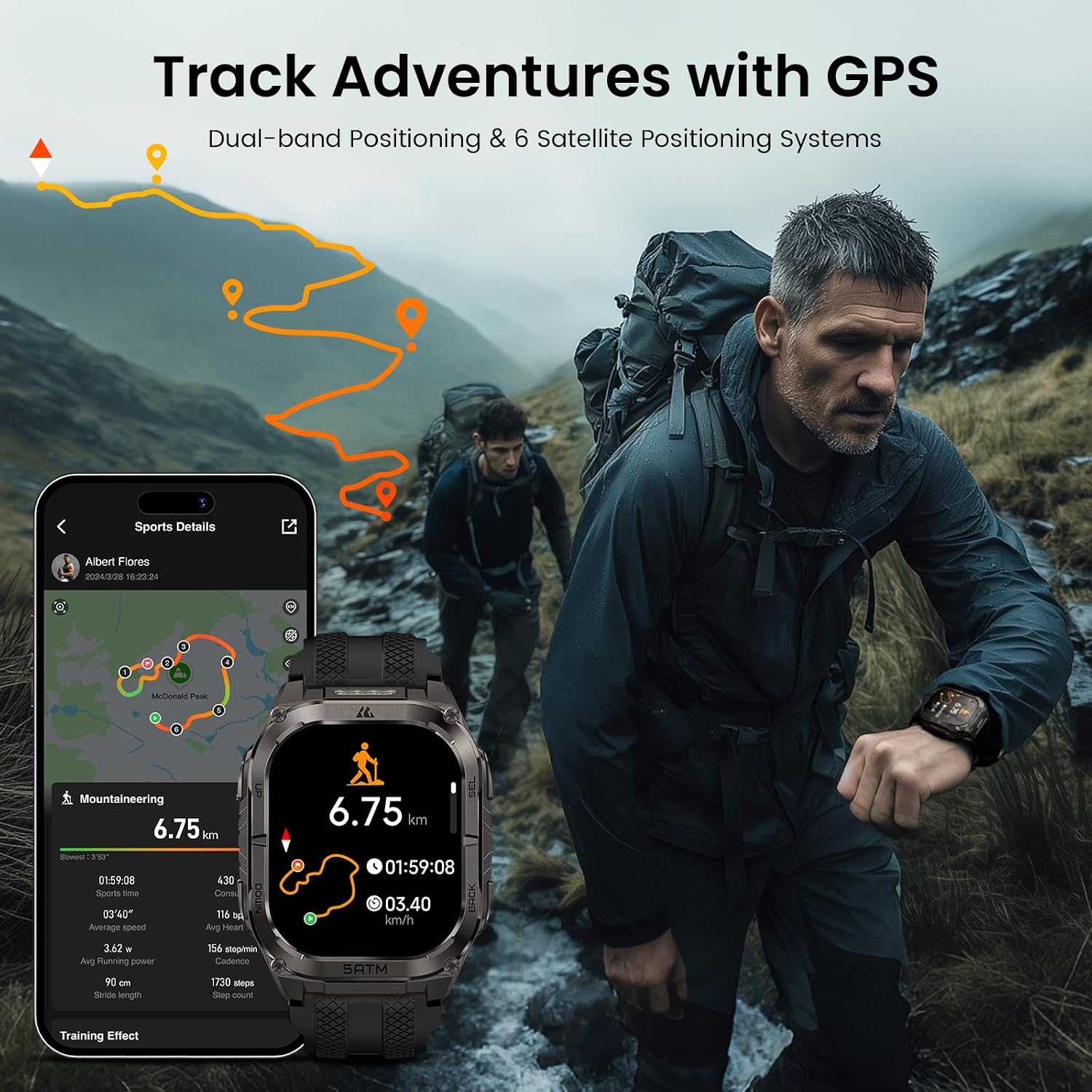 Detalle 2 de KOSPET TANK M4C GPS smartwatch 1.96-inch