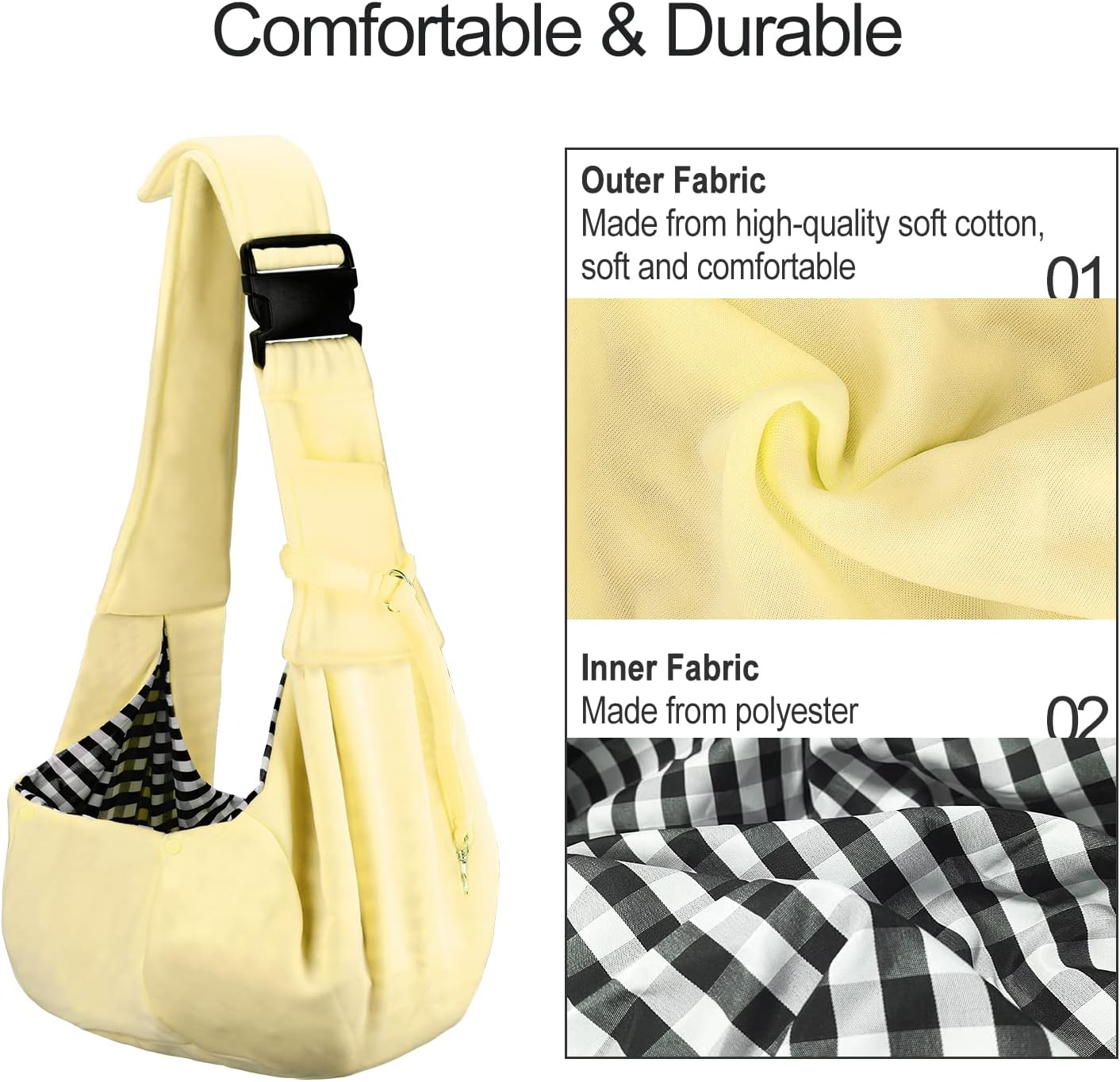 Detalle de PETLOFT dog carrier sling, 10 lb capacity