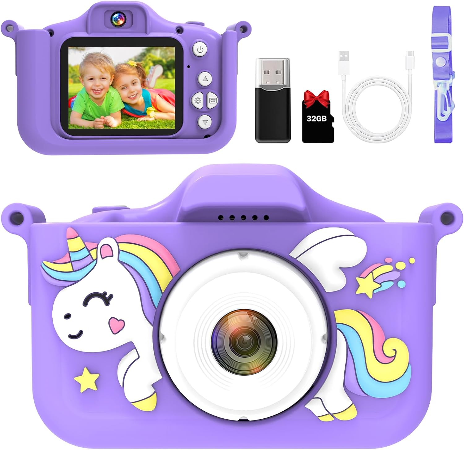Thumbnail 6 de GlowPlayX Kinderkamera 1080P 32 GB – Digitalkamera für Kinder