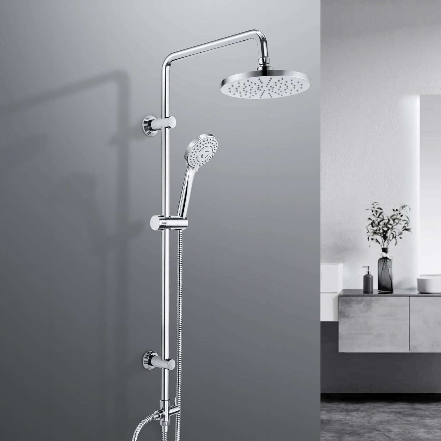 Detalle de JOHO Colonna doccia in acciaio inox con soffione 20 cm
