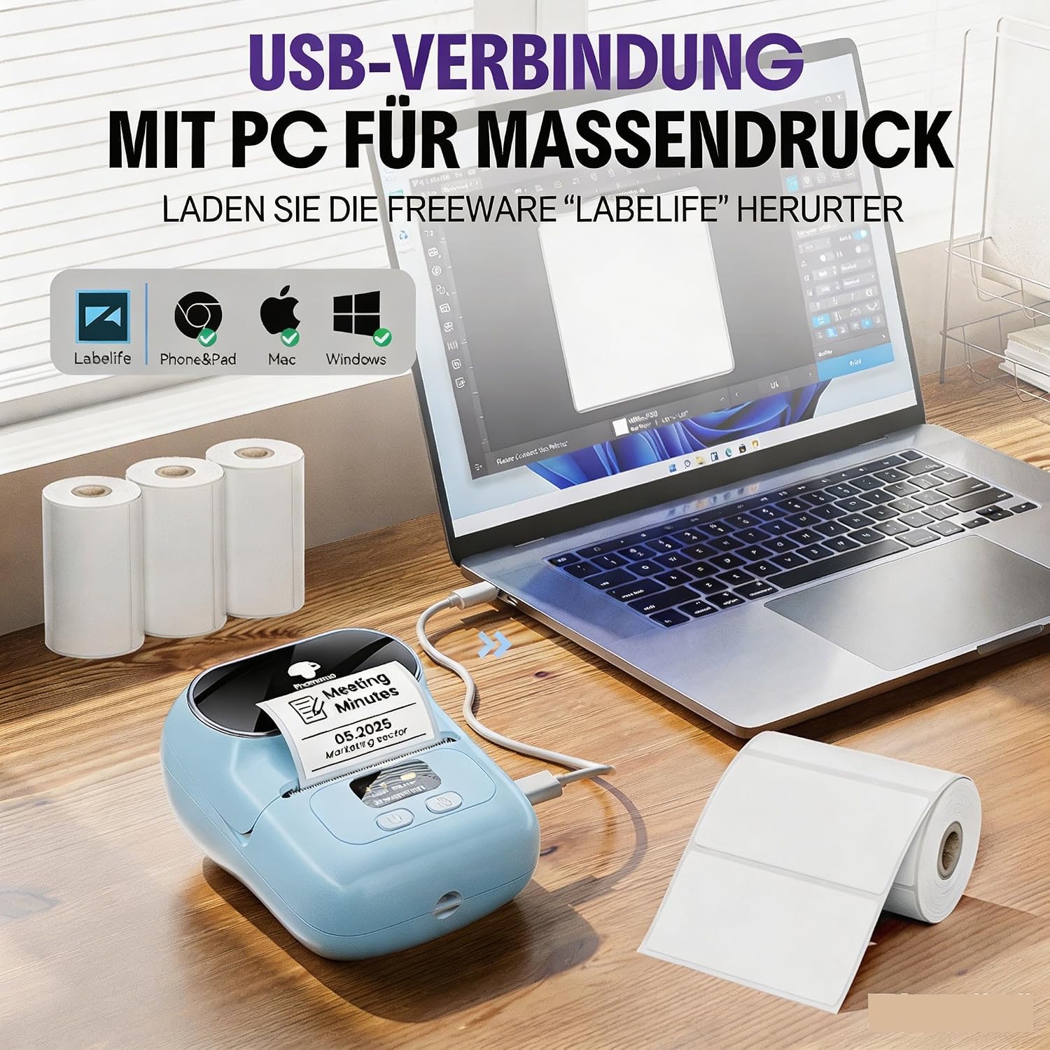 Thumbnail 6 de Phomemo M110 Bluetooth Etikettendrucker