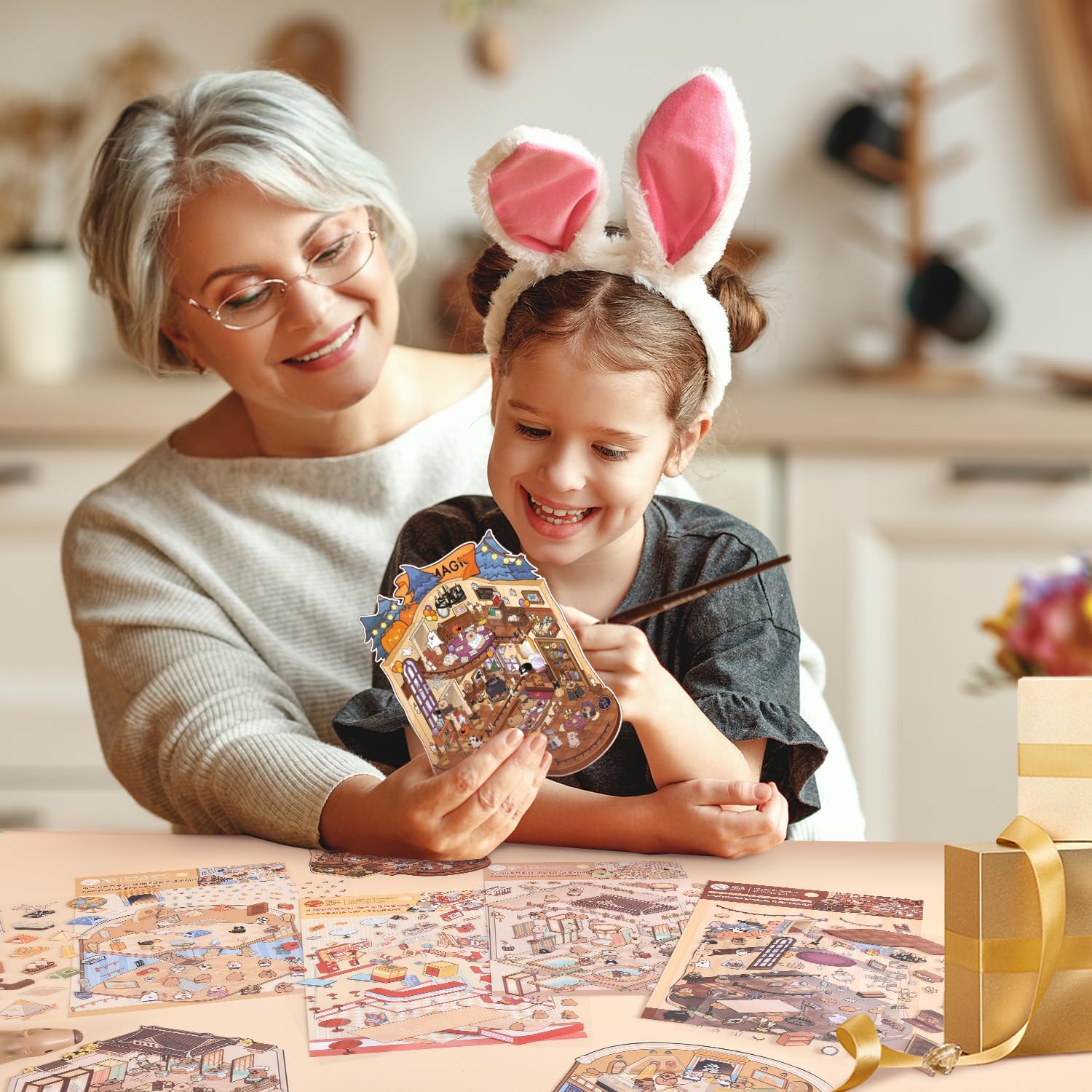 Thumbnail 4 de Girls 3D Miniature Scene Stickers 4 Sets 🧩