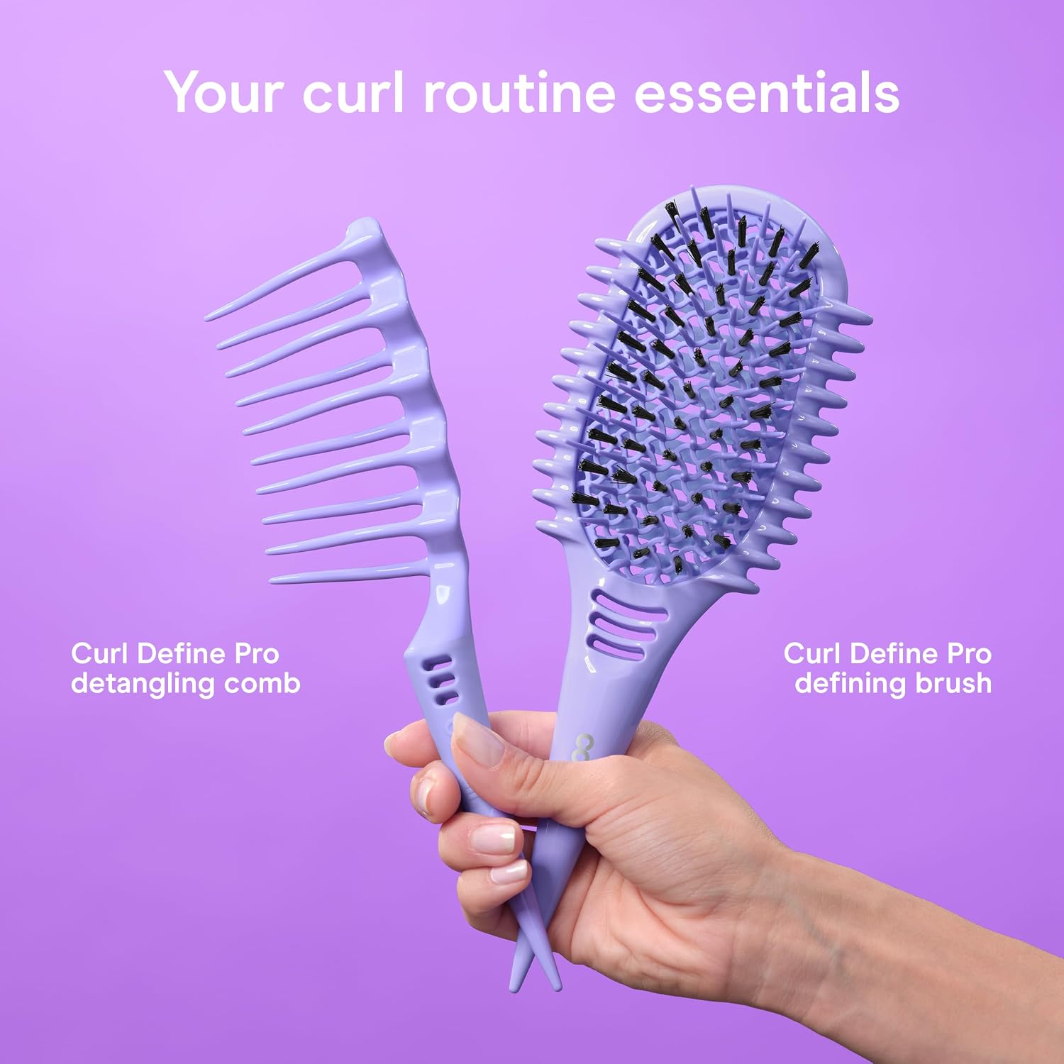 Detalle 2 de Conair Detangling Comb for Curly Hair, Purple