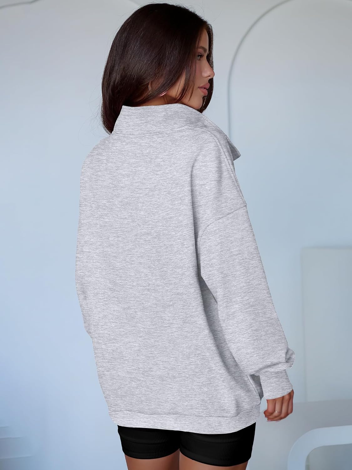Thumbnail 4 de ANRABESS Oversized Henley Sweatshirt