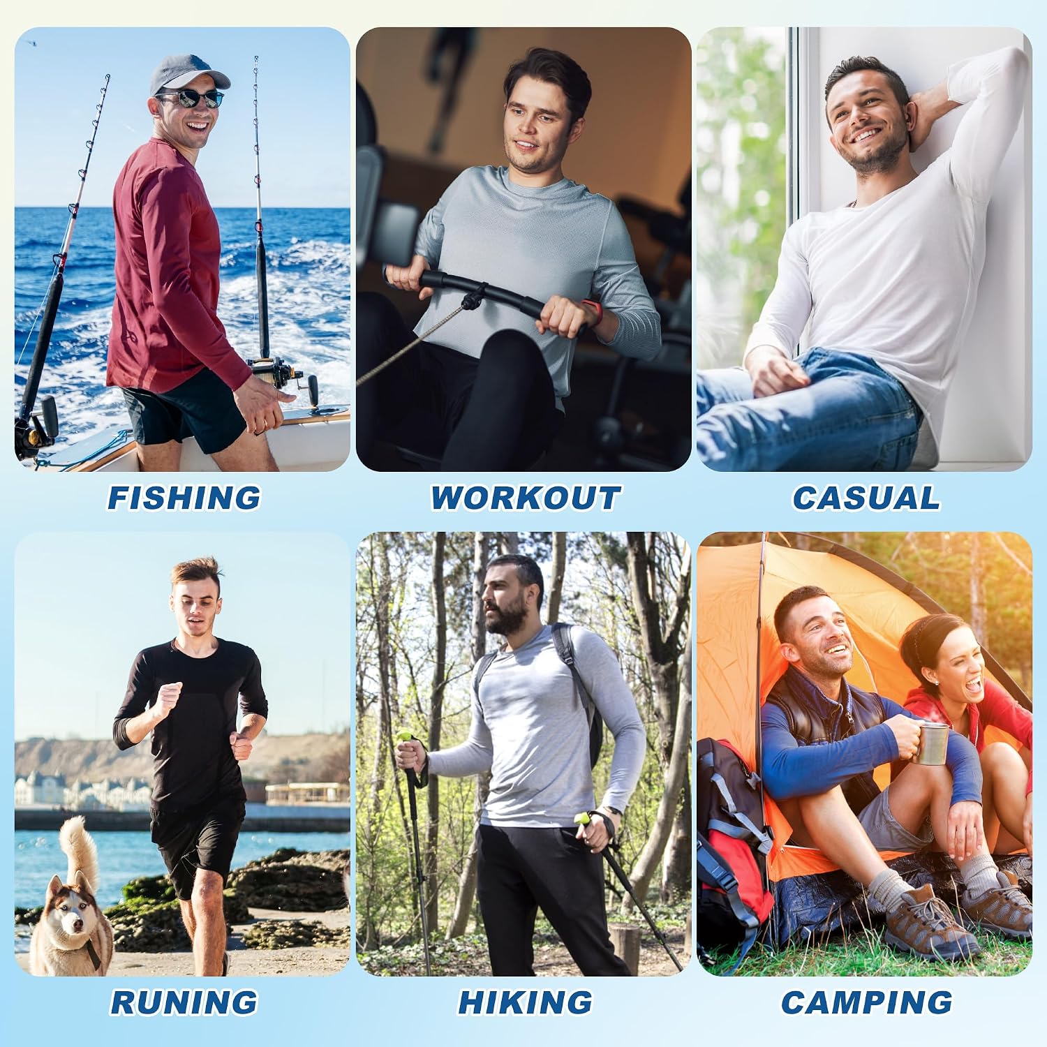 Thumbnail 5 de YOIOWVY Men's Long Sleeve T-Shirts – UPF50+ Breathable Quick-Dry Pack (3/5/7)