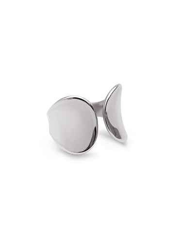 Detalle de SINGULARU Anillo Honey ajustable de acero inoxidable bañada en oro, diseño orgánico irregular