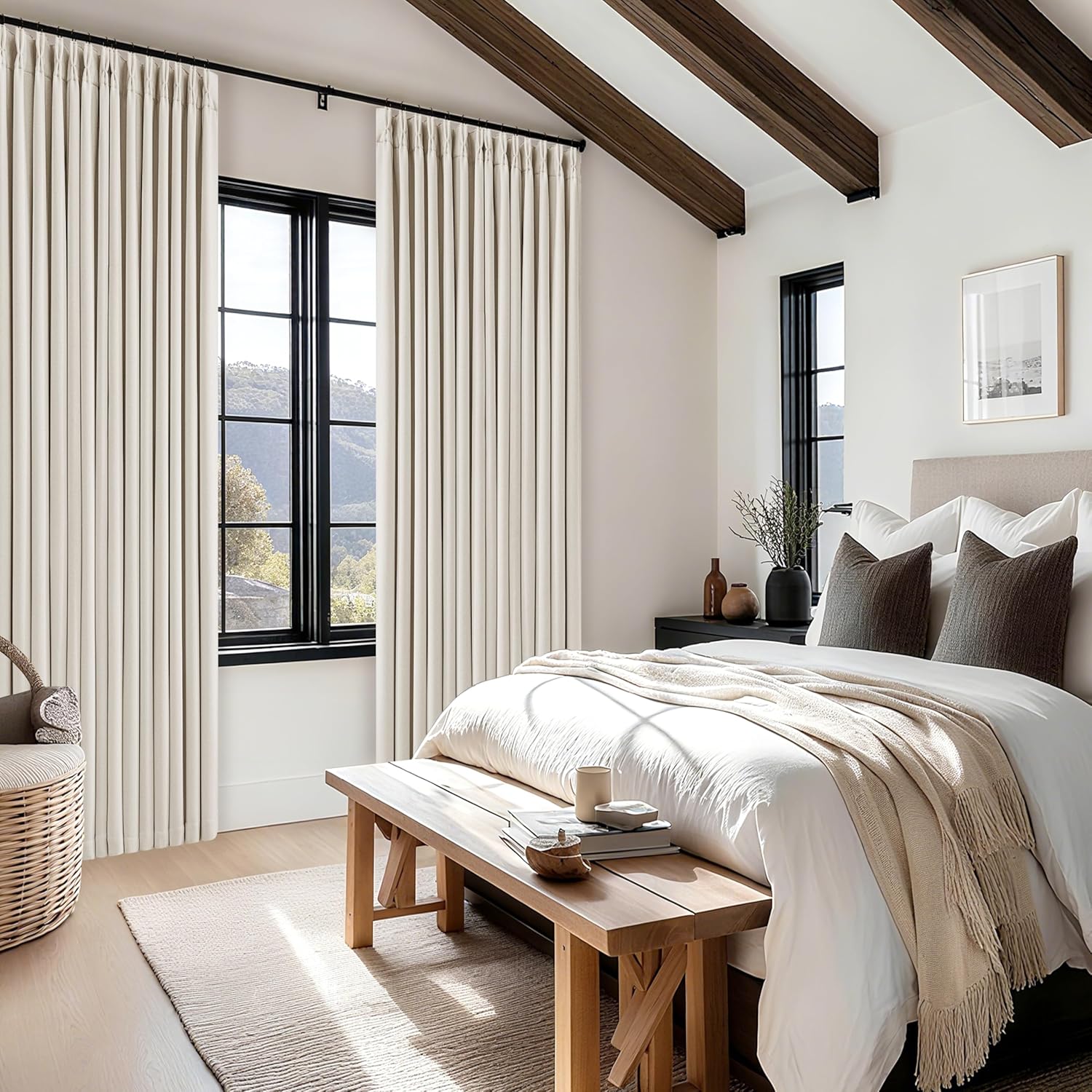 Thumbnail 6 de Cream Linen Blackout Curtains 108 in 🏡