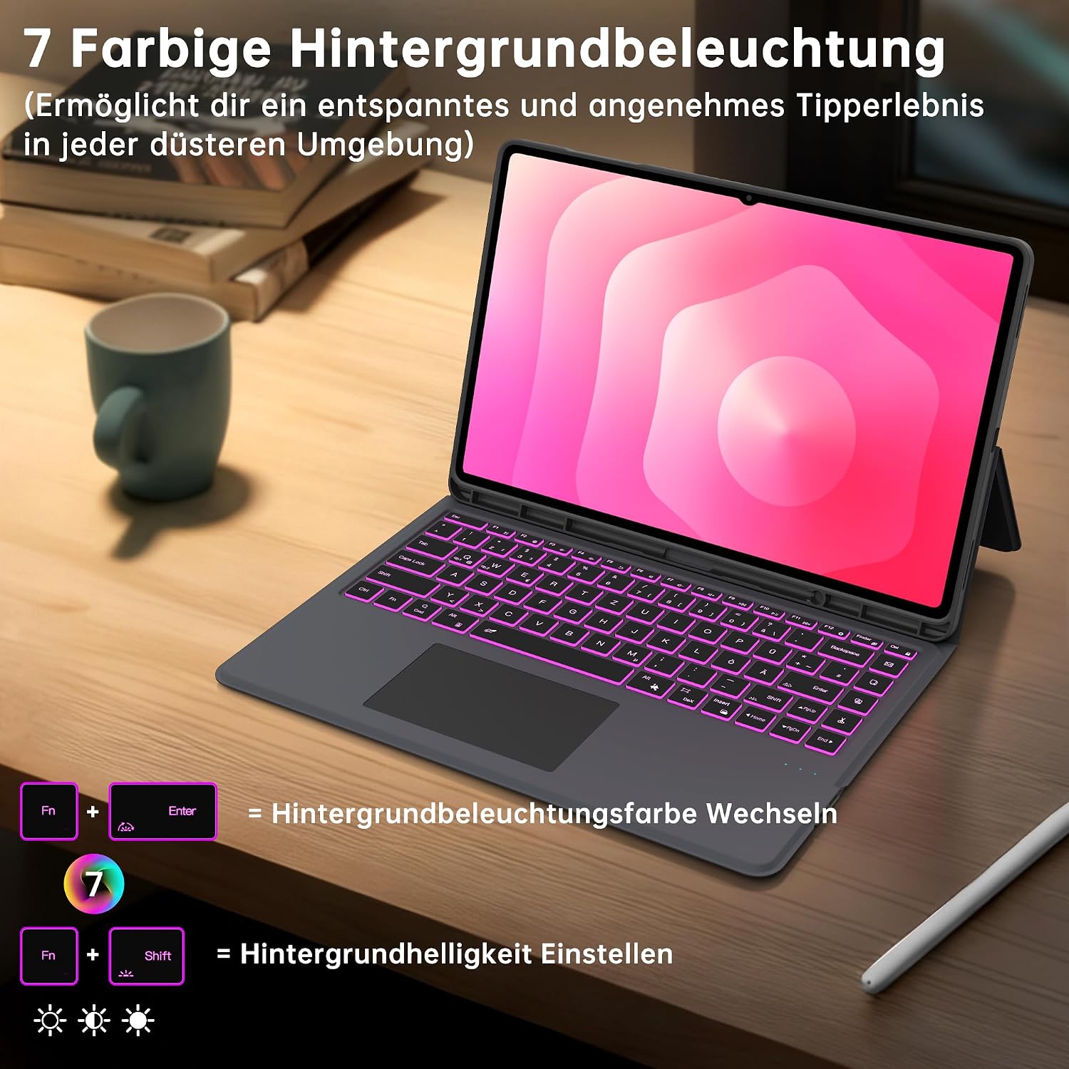 Detalle de Galaxy Tab Ultra 14,6 Zoll Folio Hülle mit Tastatur