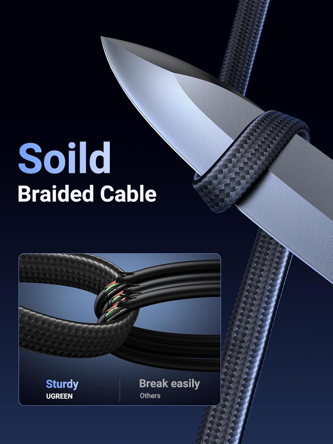 Thumbnail 4 de UGREEN Ethernet Cable 10M Cat 8: Flat, 40Gbps, 2000MHz – braided RJ45 LAN lead