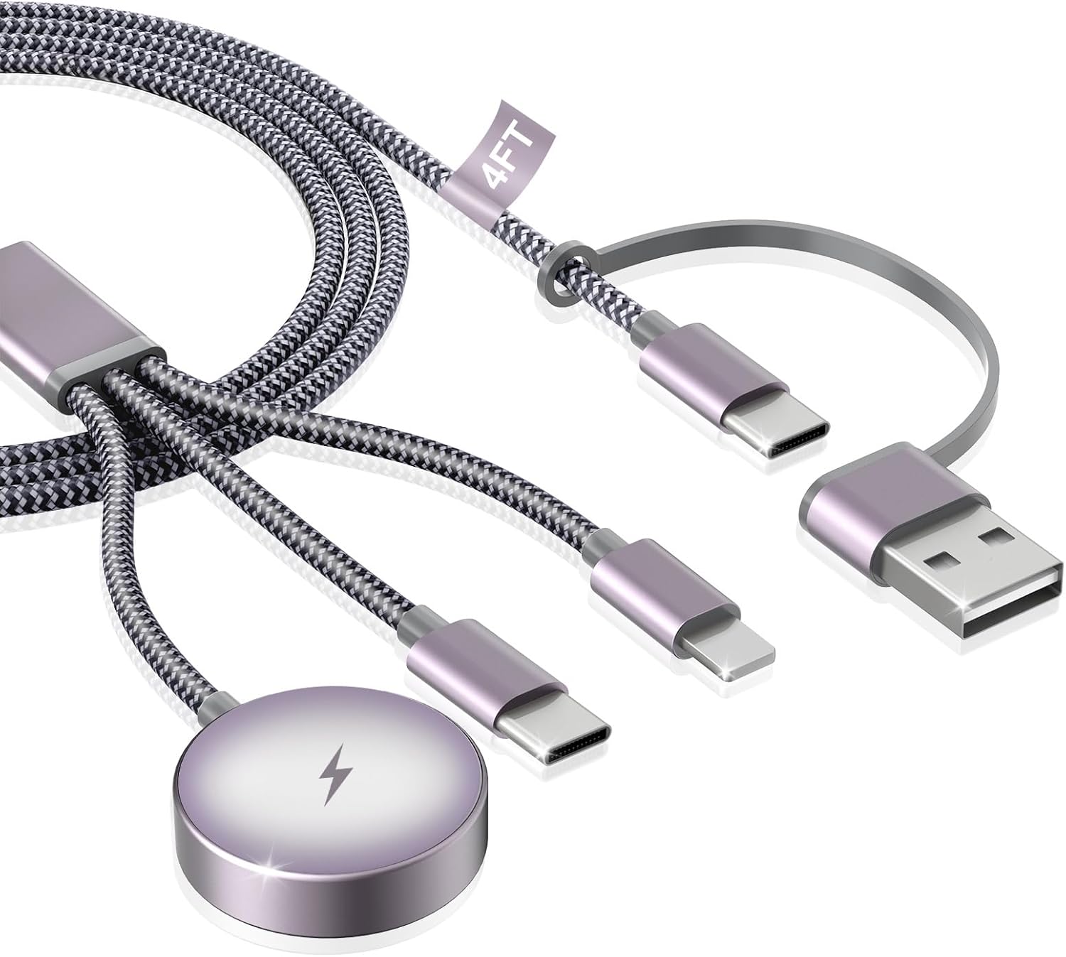 Detalle de imodomio 3‑in‑2 USB‑C 4ft Apple Watch & iPhone charger