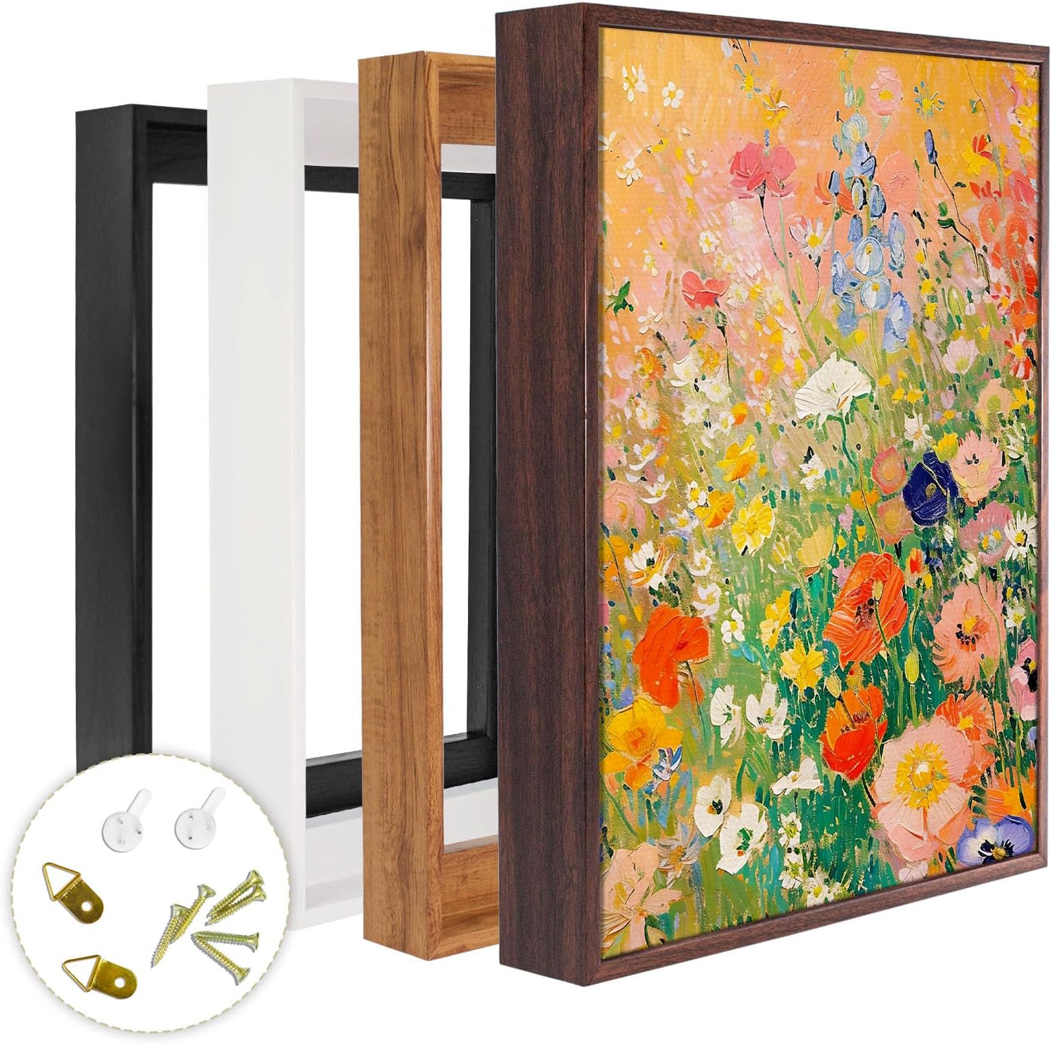 Detalle de VYPEROCK 12x12 Floating Canvas Frame, White Oak-Look, Fits 1.25-Inch Canvas
