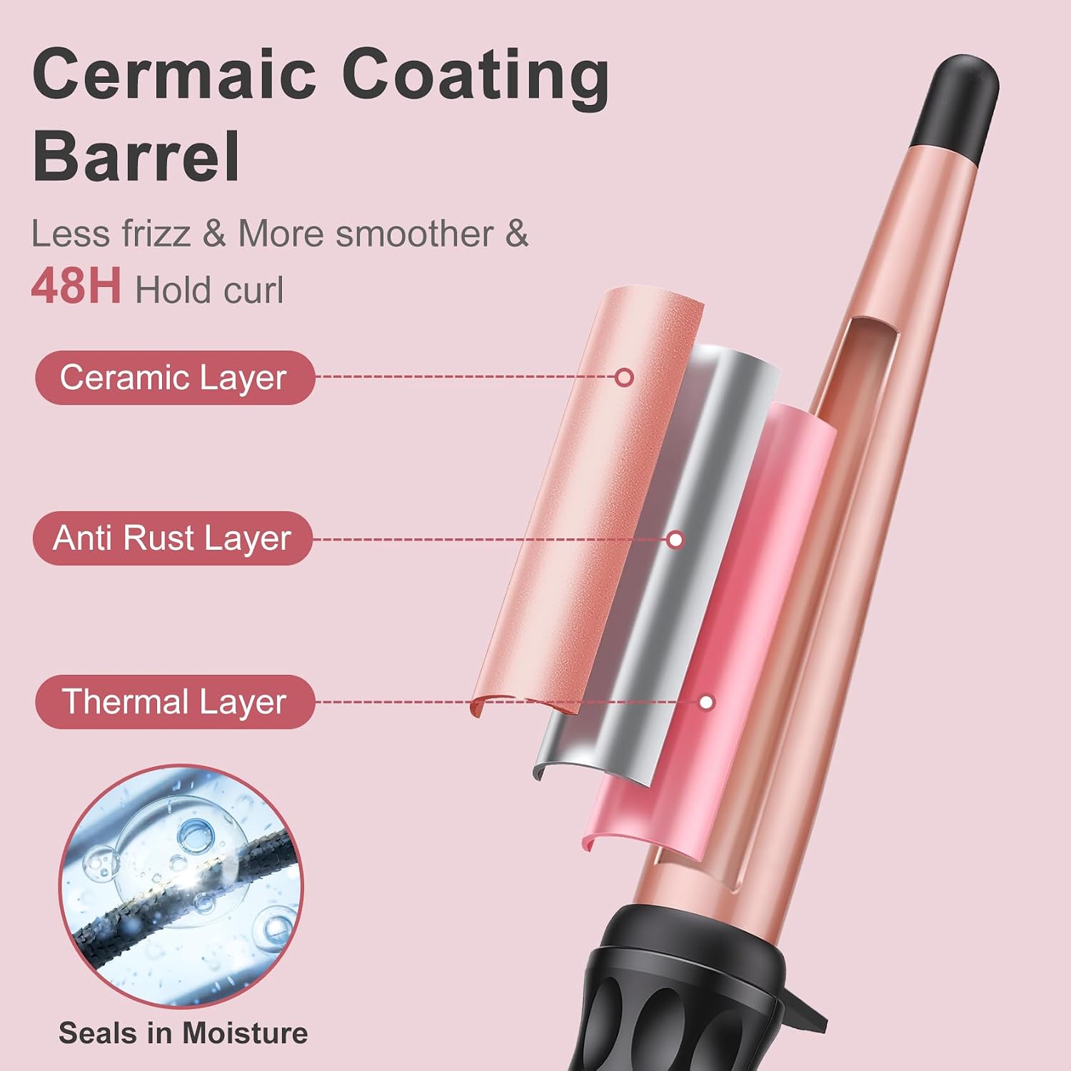 Detalle 2 de Hair Curler Wand 13–25mm Ceramic
