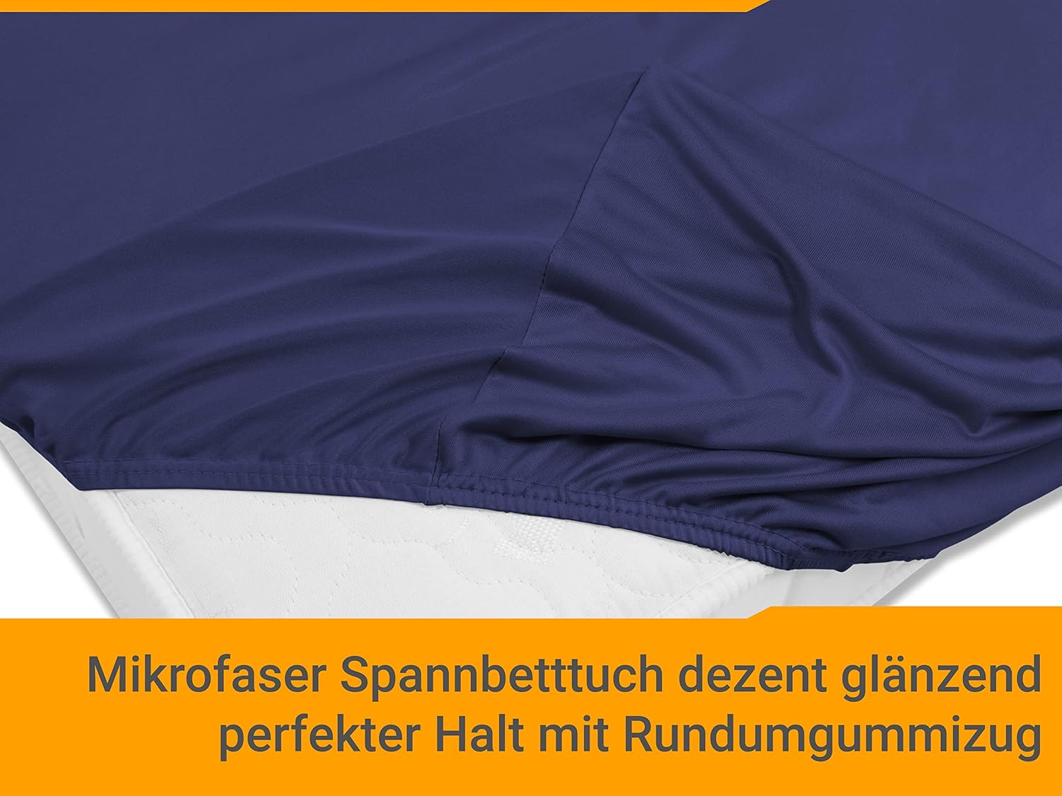 Thumbnail 3 de Npluseins Drap Housse 140x190/200 cm en Microfibre – Bleu Marine, certifié Oeko-Tex