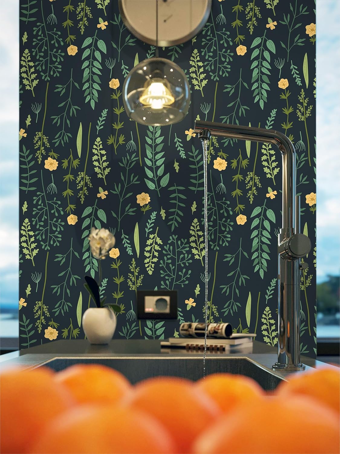 Thumbnail 3 de Fiula selbstklebende Möbelfolie / Tapete mit Blätter- Blumenmotiv 41 cm x 3 m (vinyl, wasserfest)