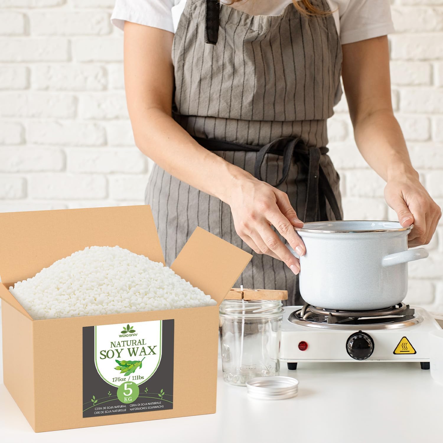 Detalle 2 de Sojawachs für Kerzen 5 kg von Waxcanpy