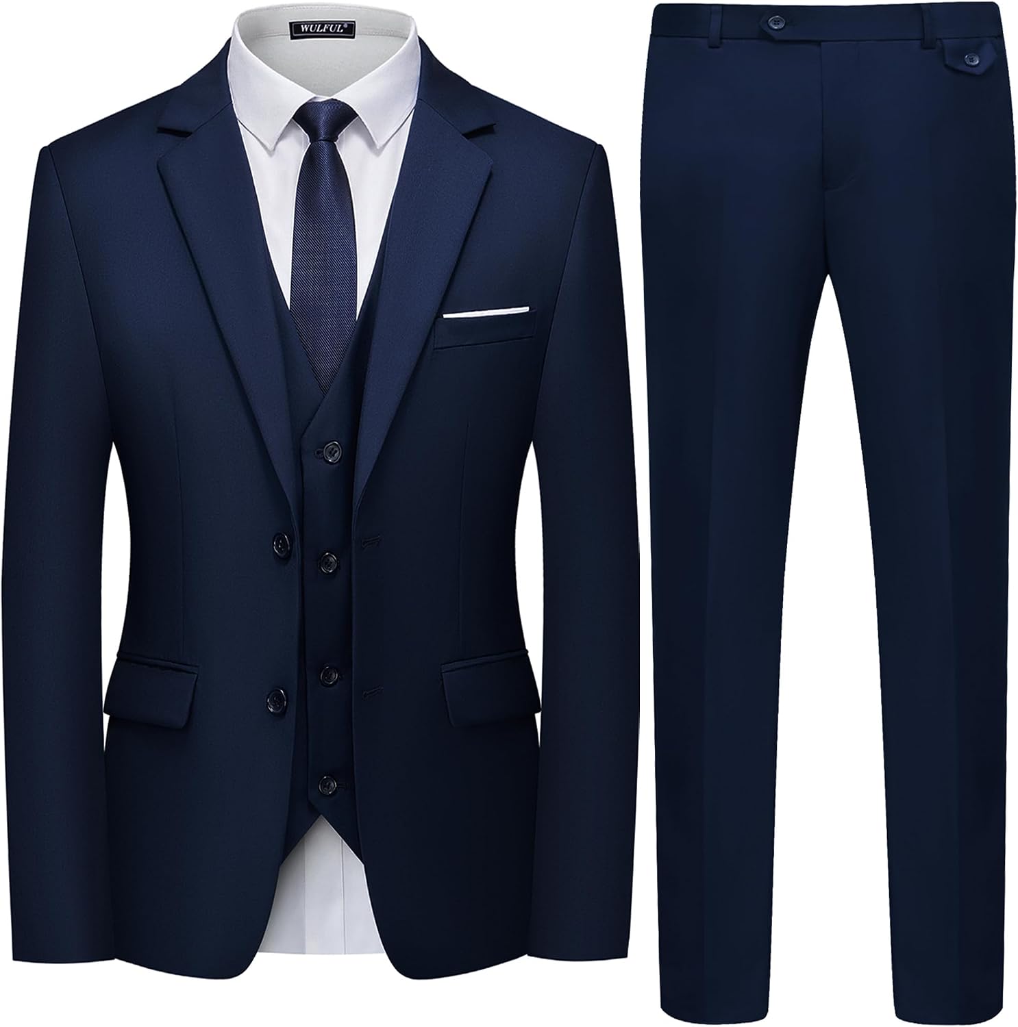 Detalle de WULFUL 3-Piece Slim Fit Suit 1 Size Guide