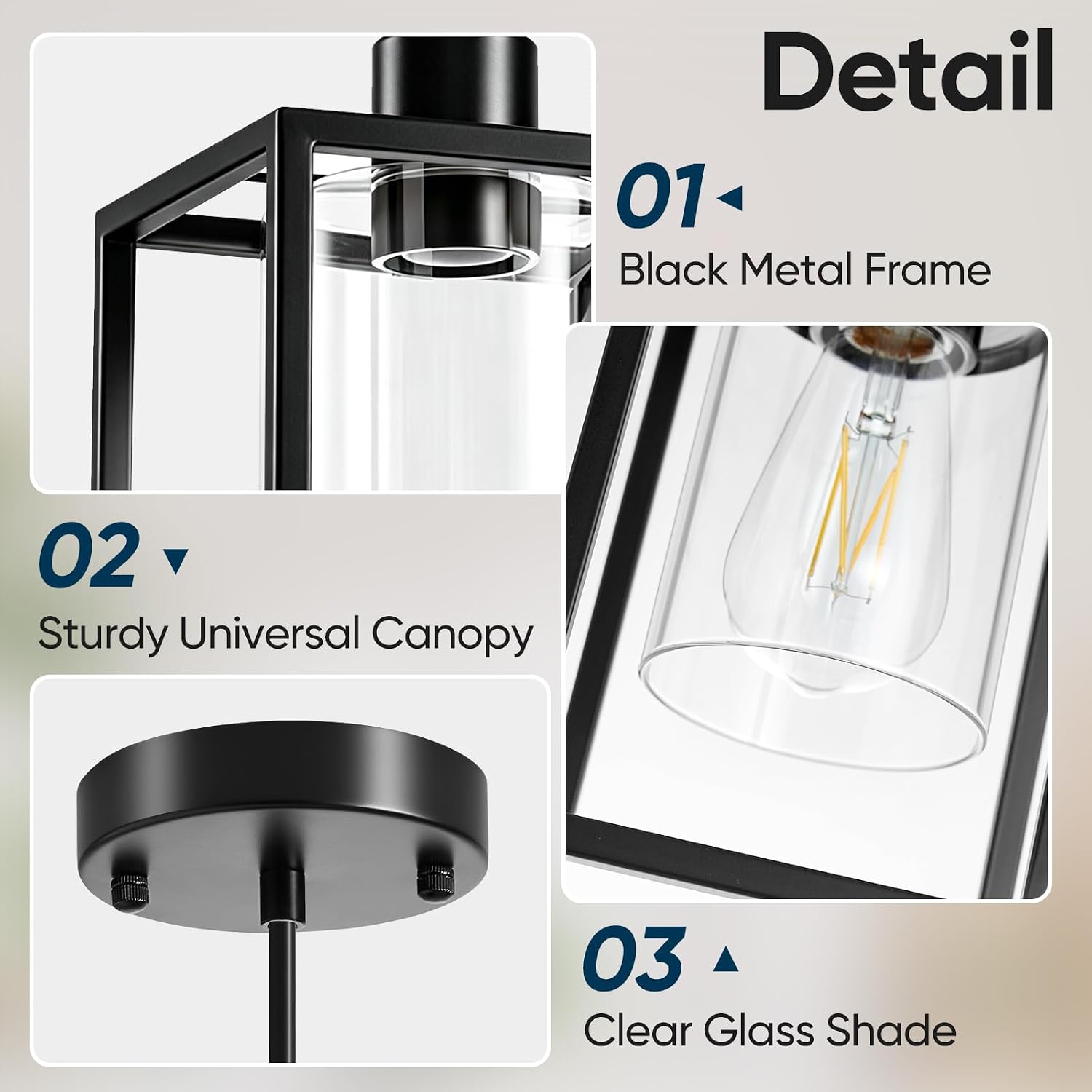Thumbnail 3 de Pendant Lights, Set of 2, Black