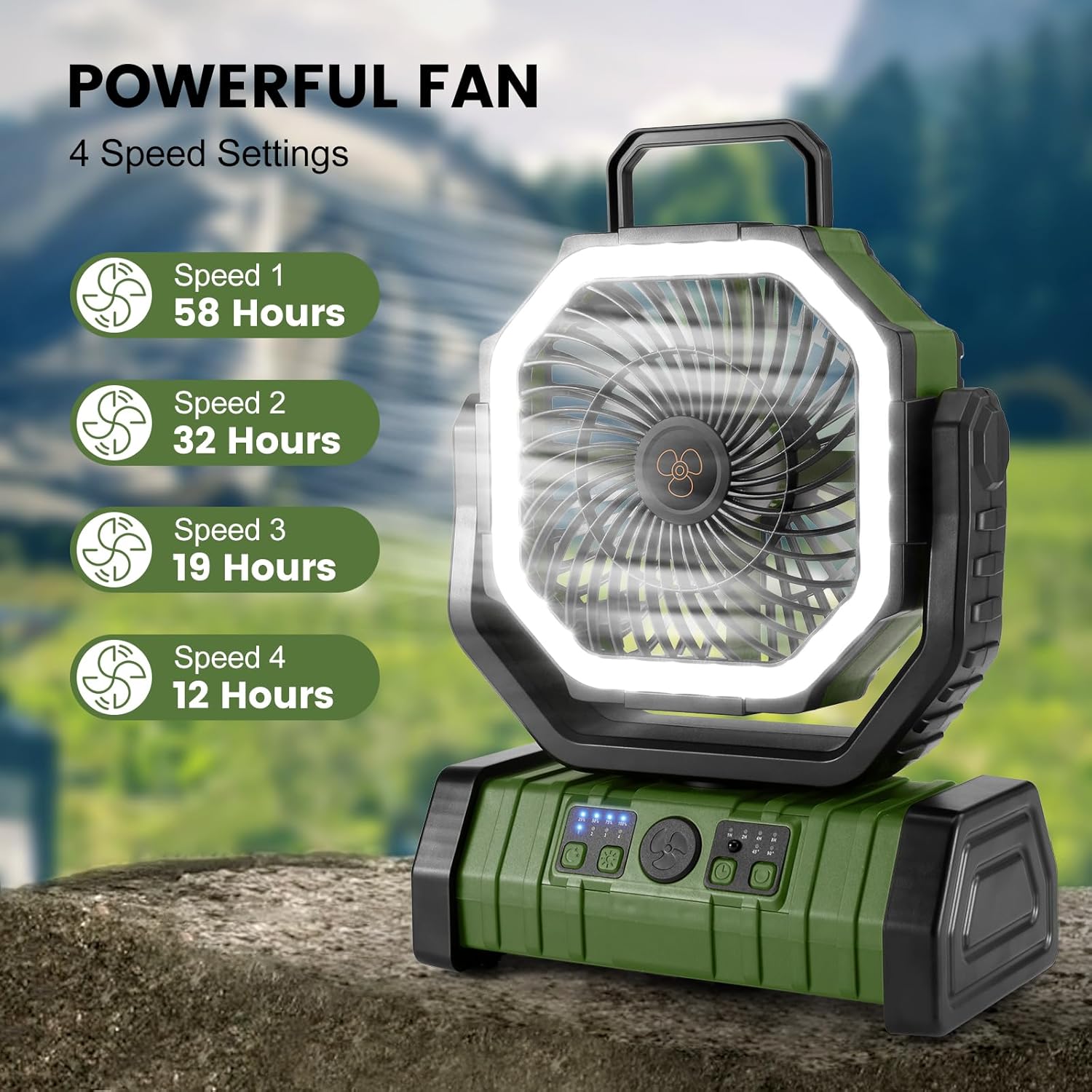 Thumbnail 3 de Odoland 30000mAh Camping Fan with LED Lantern