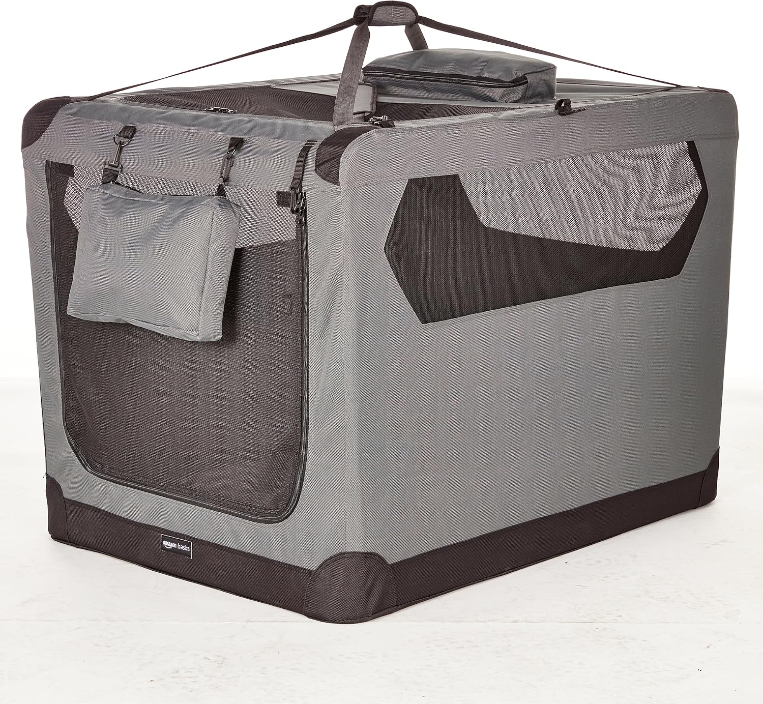 Detalle de Amazon Basics Soft-Sided Foldable Pet Carrier (36 x 24 x 24 inches) in Black