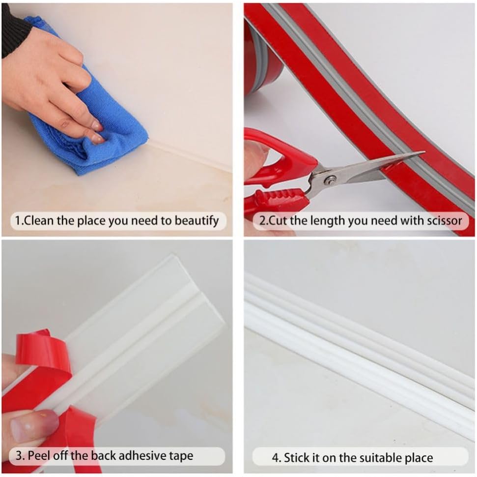 Thumbnail 6 de Zayejod corner protector flexible edging trim, white TPE, 2m