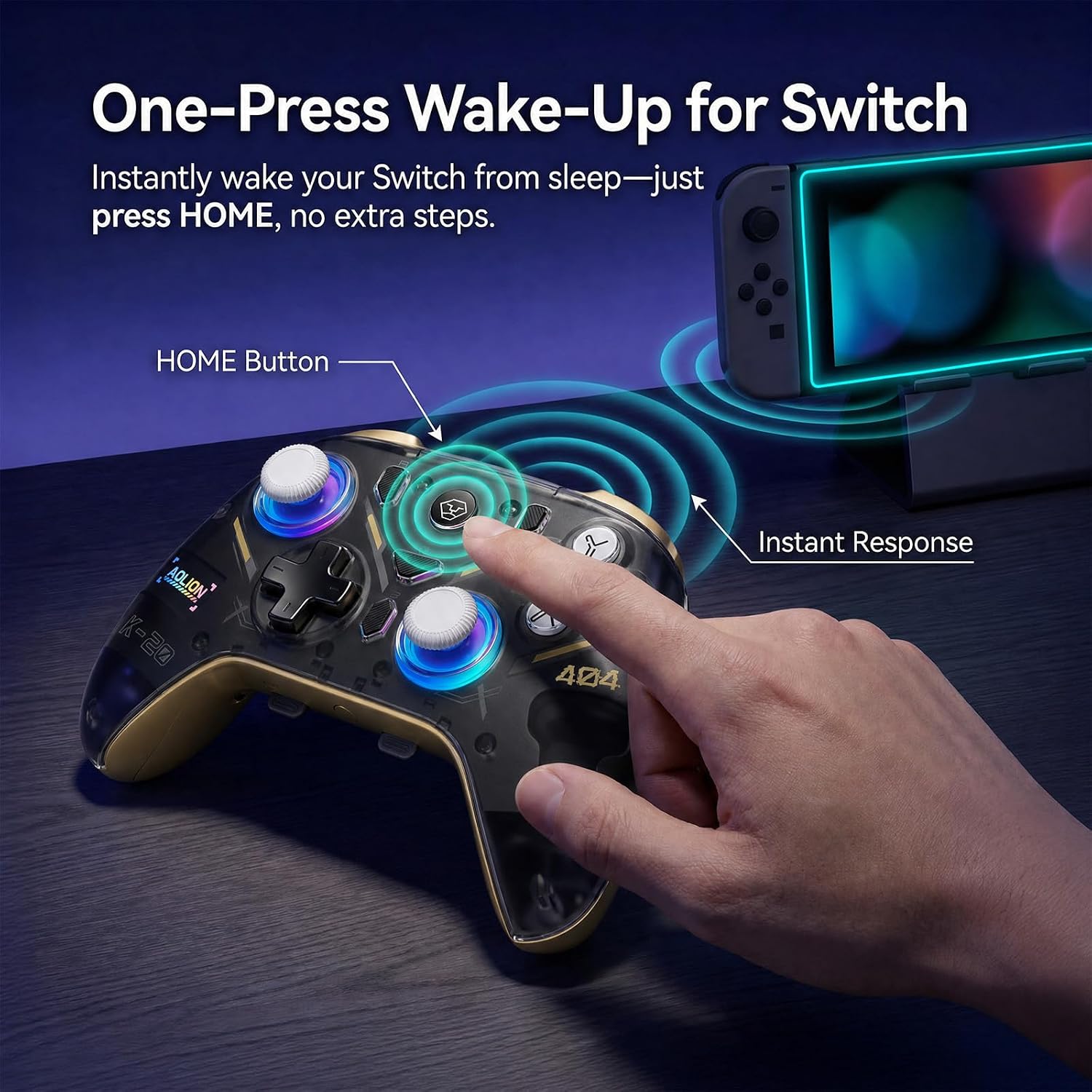 Thumbnail 6 de Aolion gaming K20 (AL-K20-WG) Wireless Controller with Hall Effect Controls and Dock