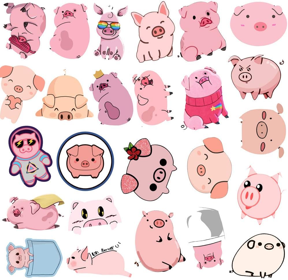 Detalle 1 de Pink Pig Stickers PVC