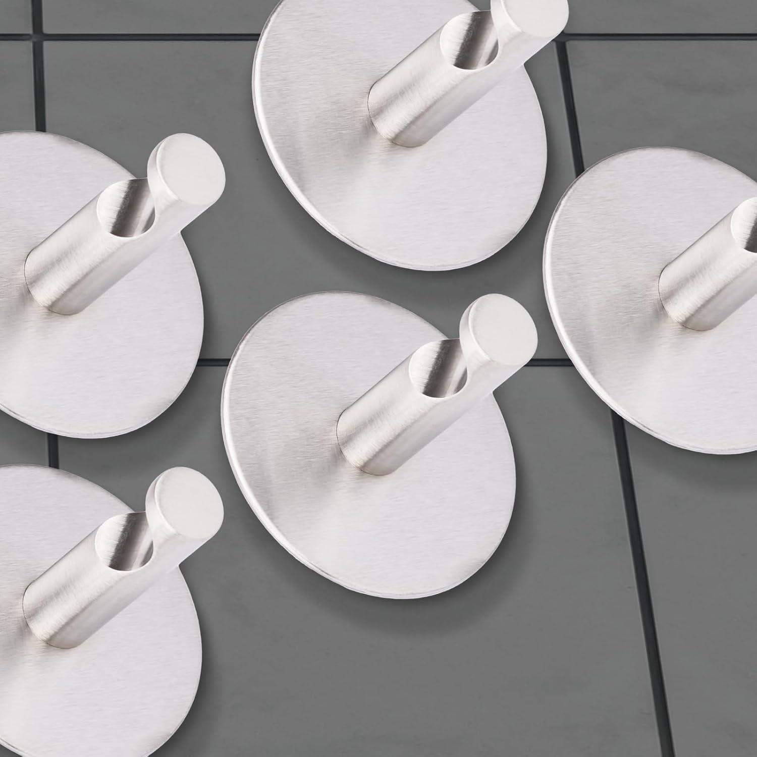 Thumbnail 4 de Lot de 5 crochets adhésifs RICOO en acier inoxydable pour salle de bain et cuisine (MH016-5)