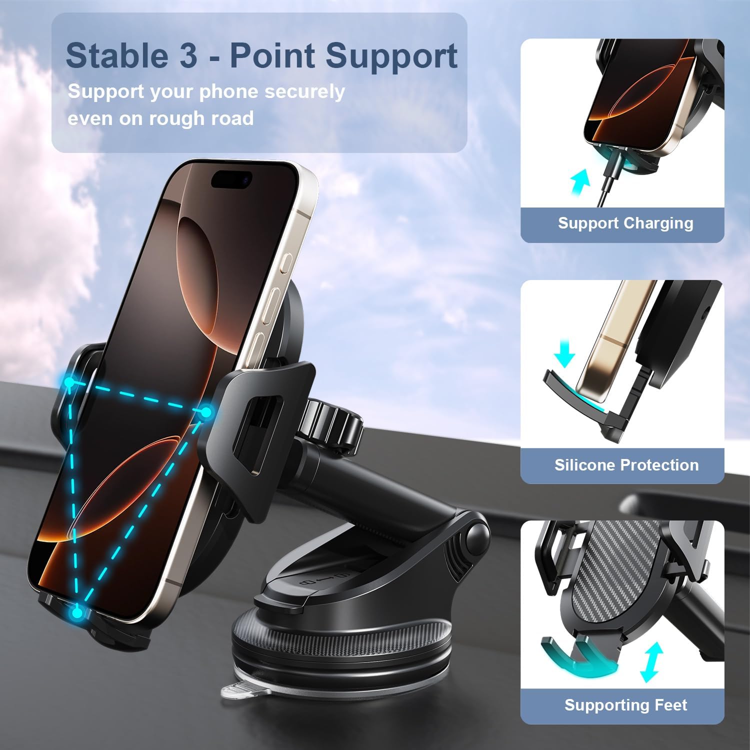 Thumbnail 2 de Arteck Car Mount 360° rotation for iPhone and Android