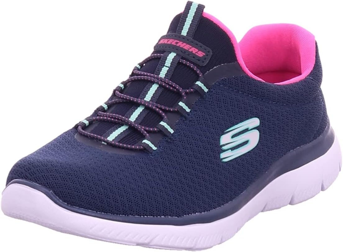 Detalle de Skechers Mujer Summits 12980 Zapatillas en gris con malla y ribete rosa (40 EU)