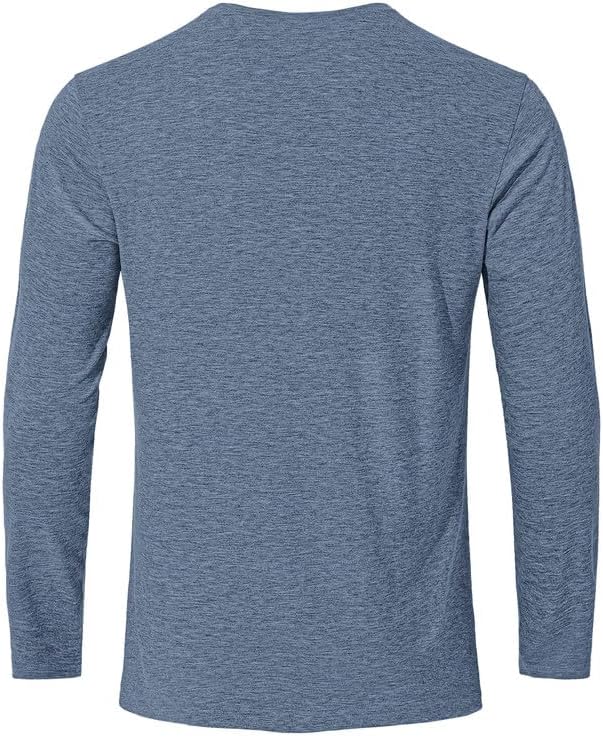 Detalle de TARAINYA Men’s Long-Sleeve Henley Shirt, Cotton-Stretch Blend, Chest Pocket