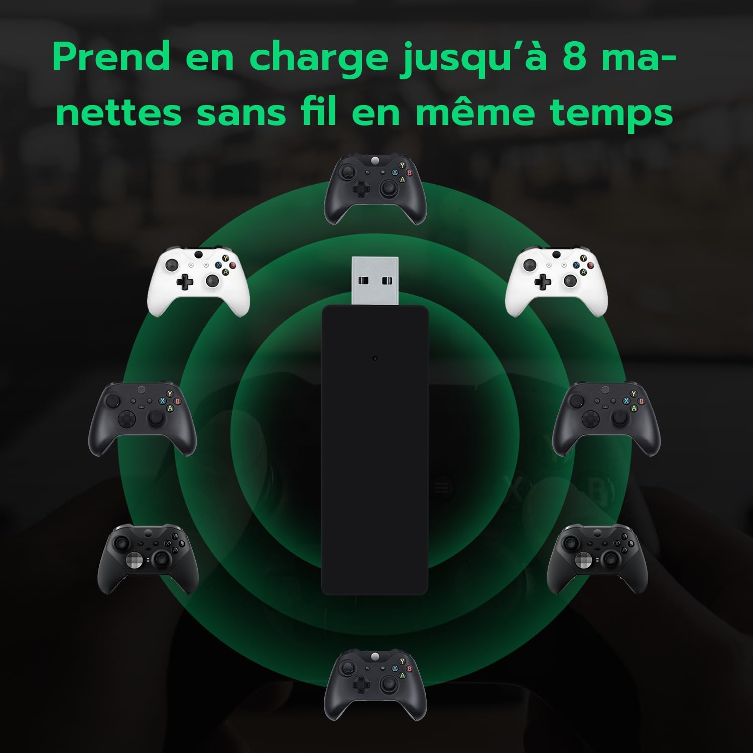 Detalle 2 de Mcbazel Adaptateur sans fil 8 manettes