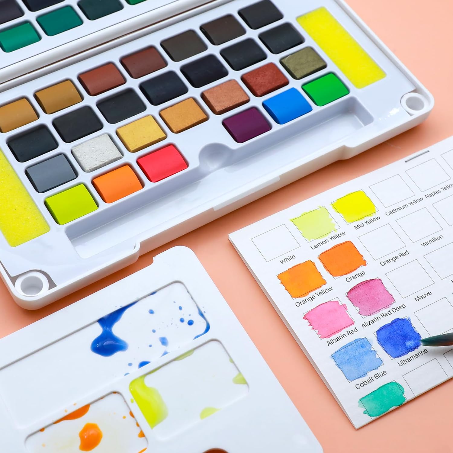 Thumbnail 3 de Artecho Aquarellfarben-Set mit 72 Farben in tragbarer Box inkl. Wassertankpinsel