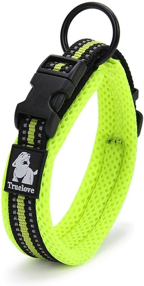 Detalle de Truelove TLC5011 Reflective Premium Buckle Nylon Webbing Dog Collar (2XS, Black)