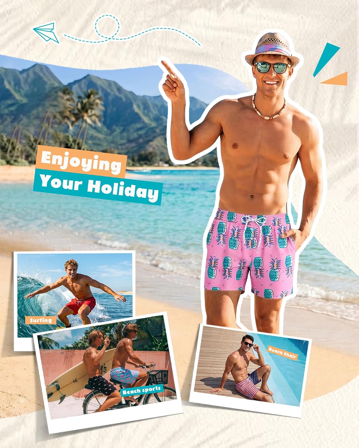 Detalle de Sixfish Men's Swim Trunks 5-Inch