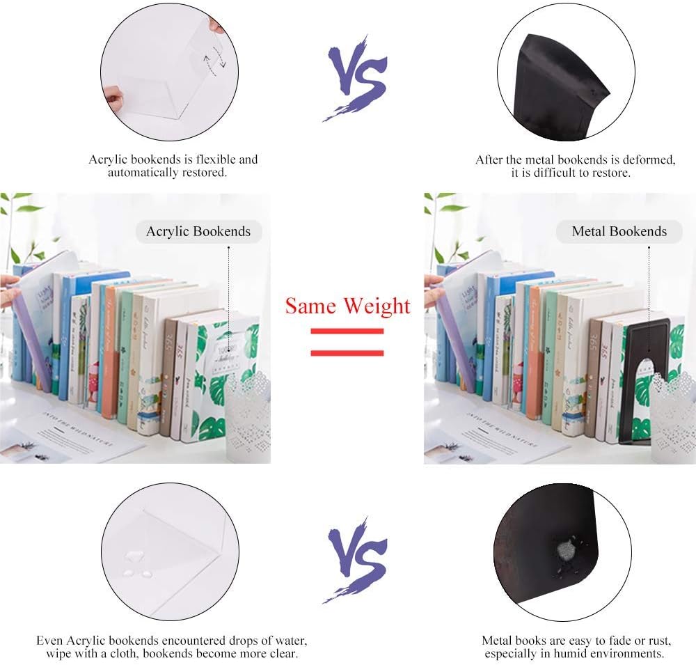 Thumbnail 4 de MerryNine Plastic Acrylic Bookends 3 Pair organiser