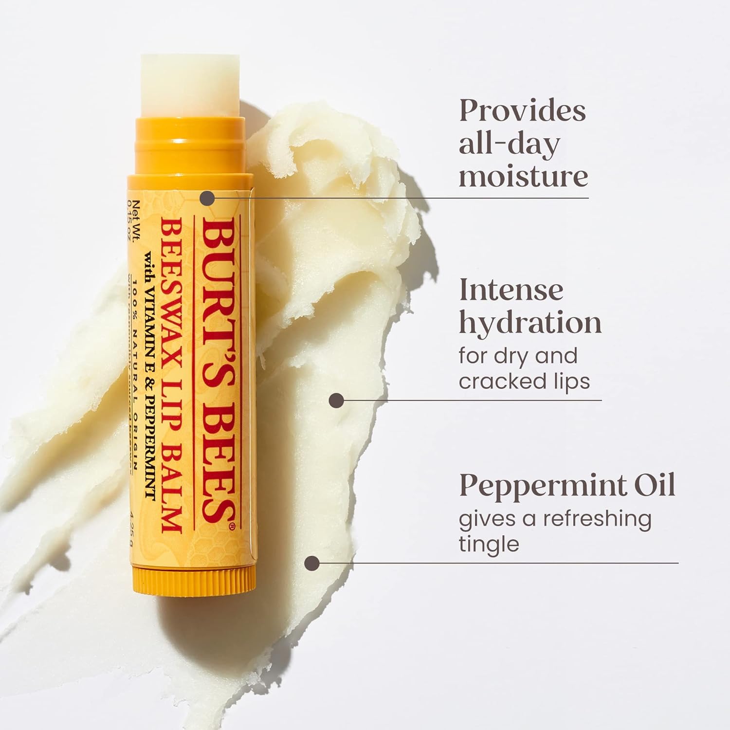 Detalle 2 de Burt's Bees Baume à Lèvres Original – 100% naturel, menthe et miel, 17 g
