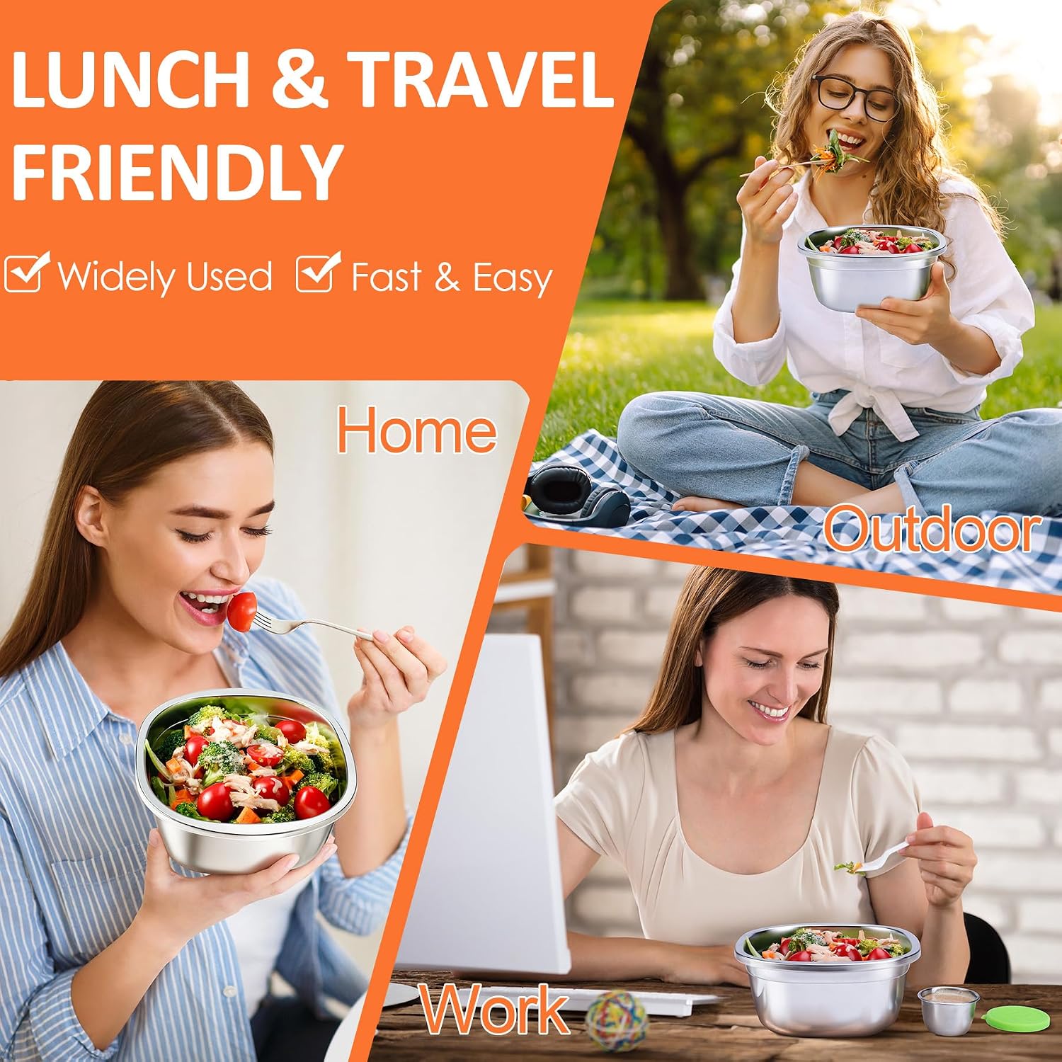 Detalle 2 de KTKUDY 3 Pack Salad Bowls 50 oz