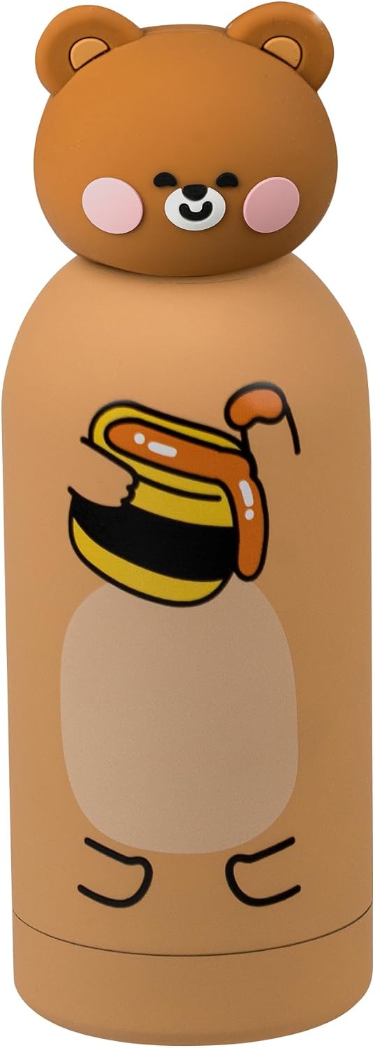 Detalle de Cartomania Trinkflasche 350 ml – Edelstahl, BPA-frei, Silikondeckel, Teddy-Bär Motiv