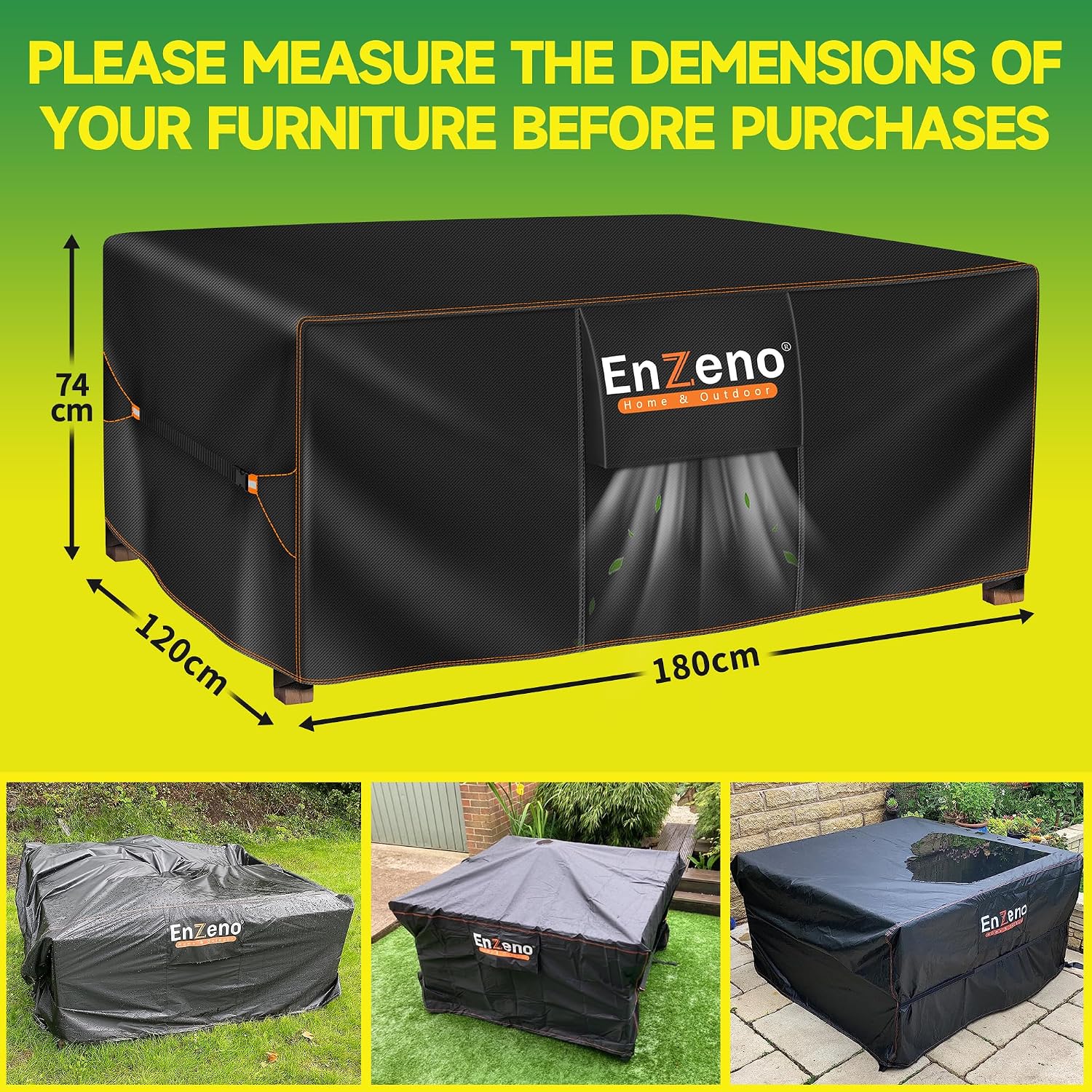 Thumbnail 6 de Enzeno Garden Furniture Cover 180x120x74cm