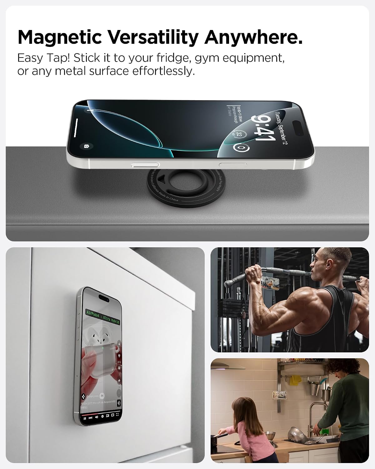Detalle 2 de Spigen Dual Pop MagFit Soporte Magnético para iPhone y Samsung