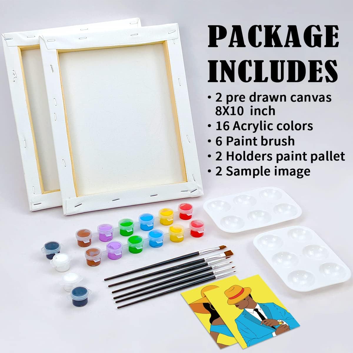 Thumbnail 4 de VOCHIC Couples Paint Party Kits 8x10 🎨