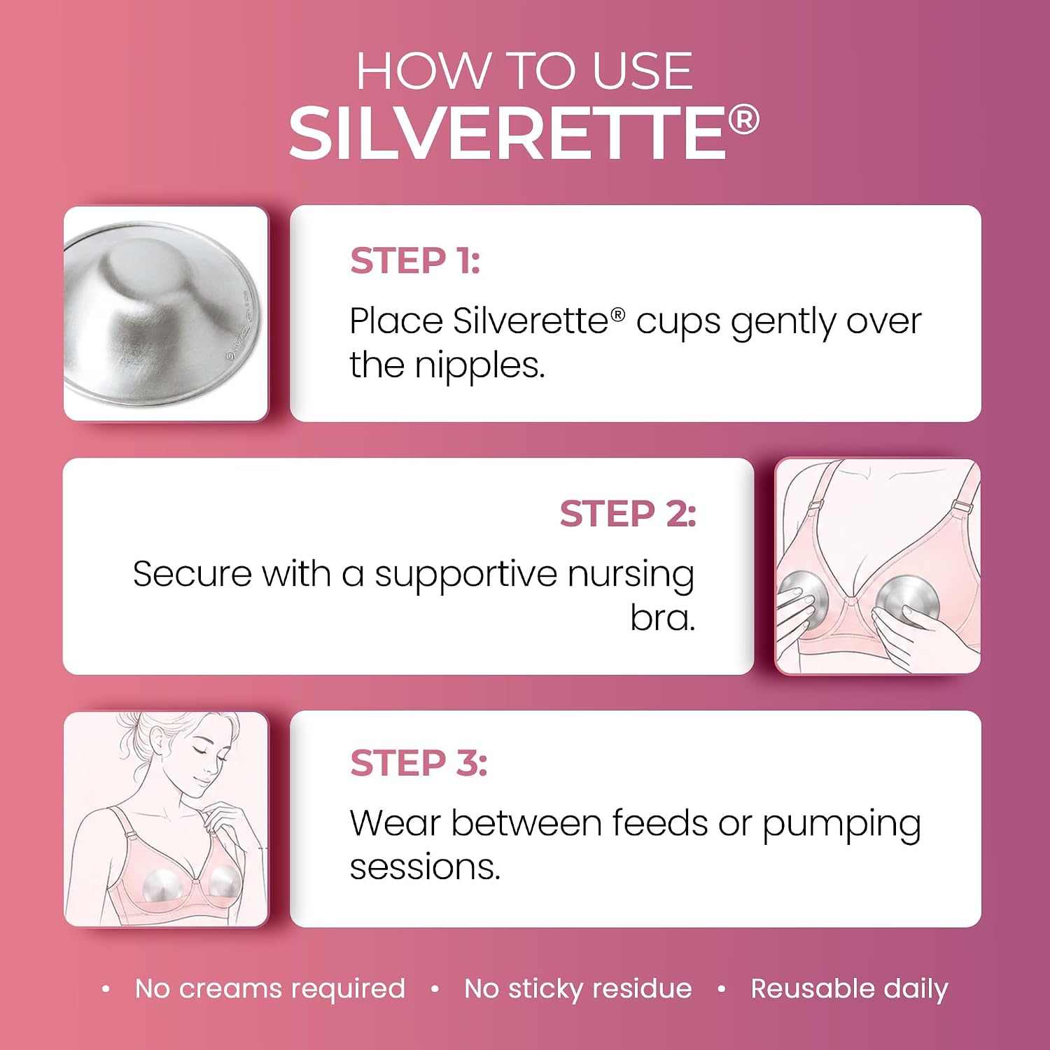 Thumbnail 5 de Silverette Small Nursing Cups, 925 Sterling Silver, Handcrafted in Italy