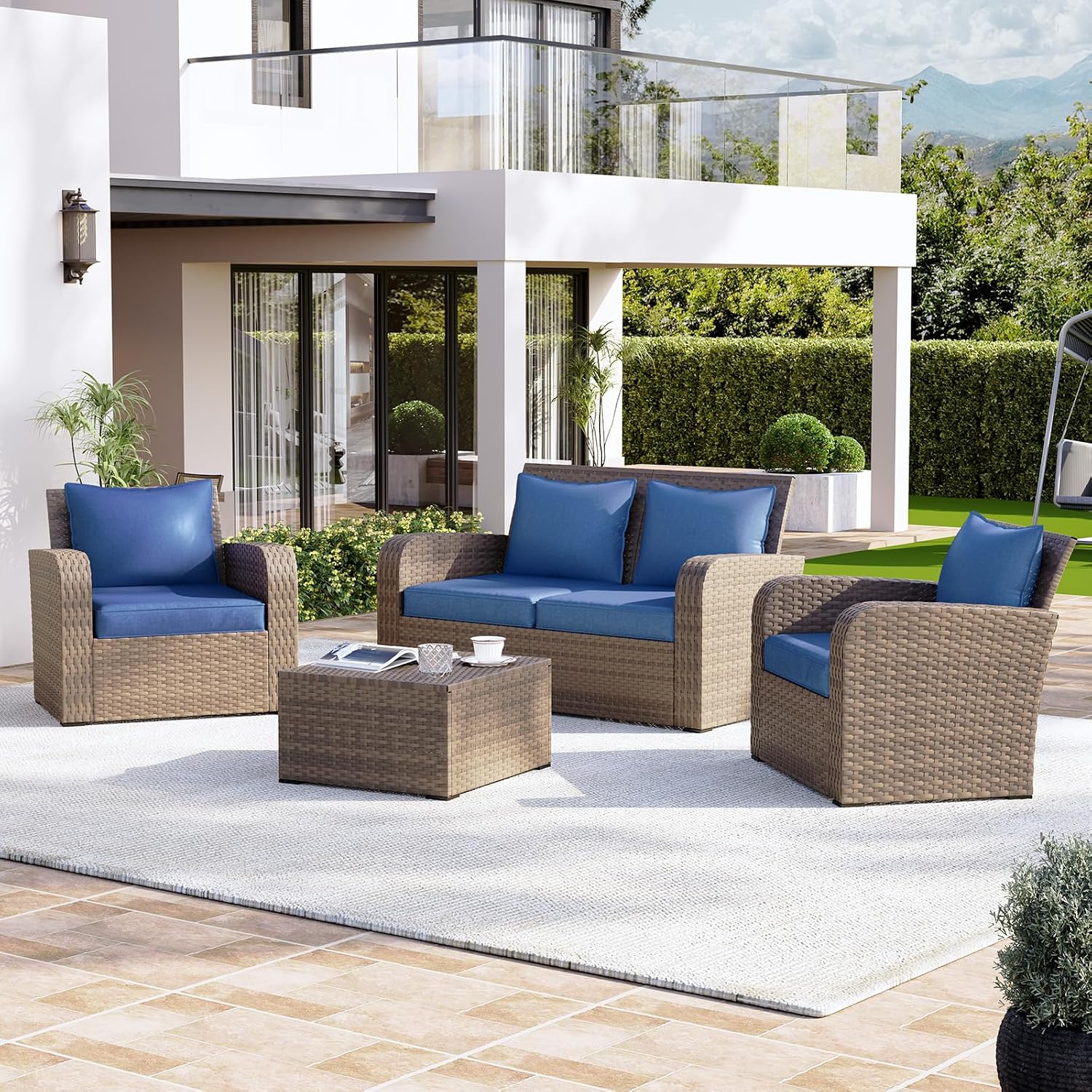 Detalle 2 de Aoxun Outdoor Furniture Cushions, 4-Piece Set
