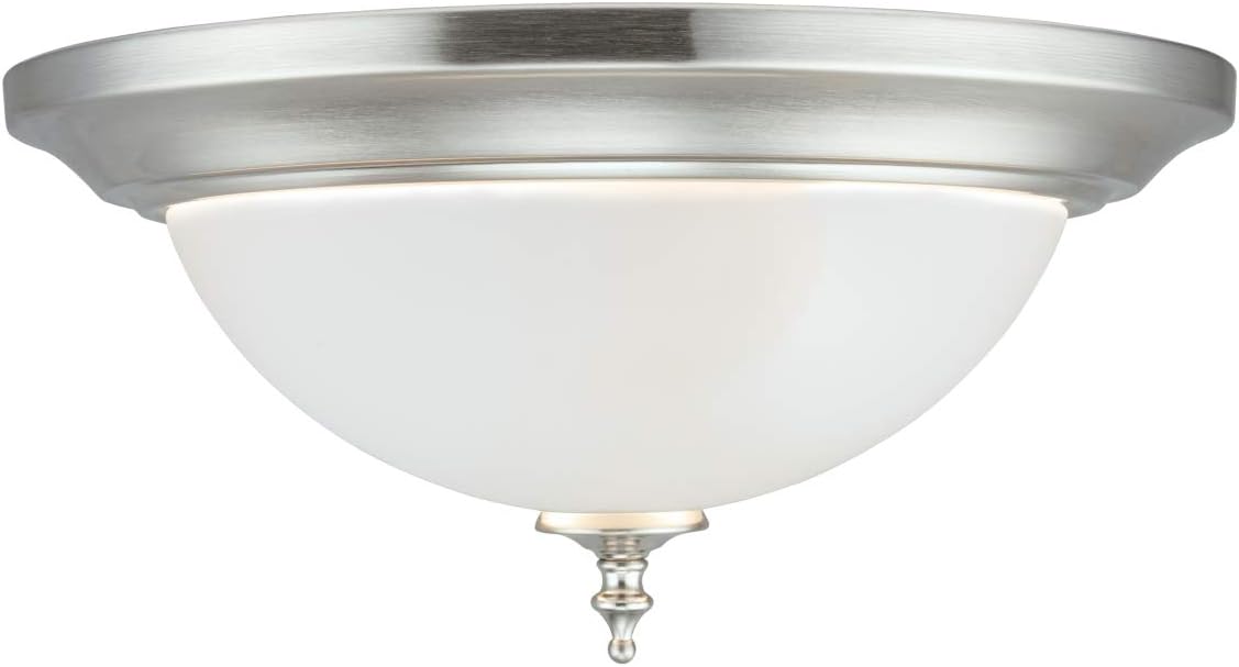 Detalle de Westinghouse 63056 Harwell – plafon sufitowy 33 cm, szczotkowany nikiel i matowe szkło